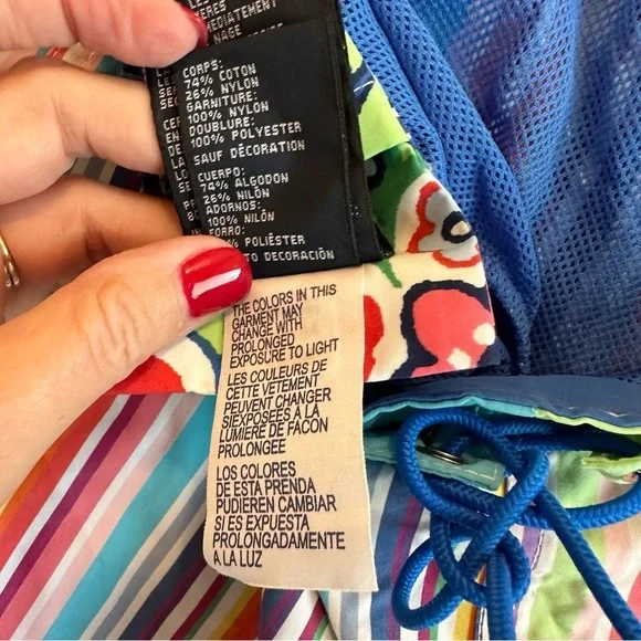 Tommy Hilfiger Multicolored Striped Men’s M Premium Swim Trunks Lined Pockets - Picture 8 of 9